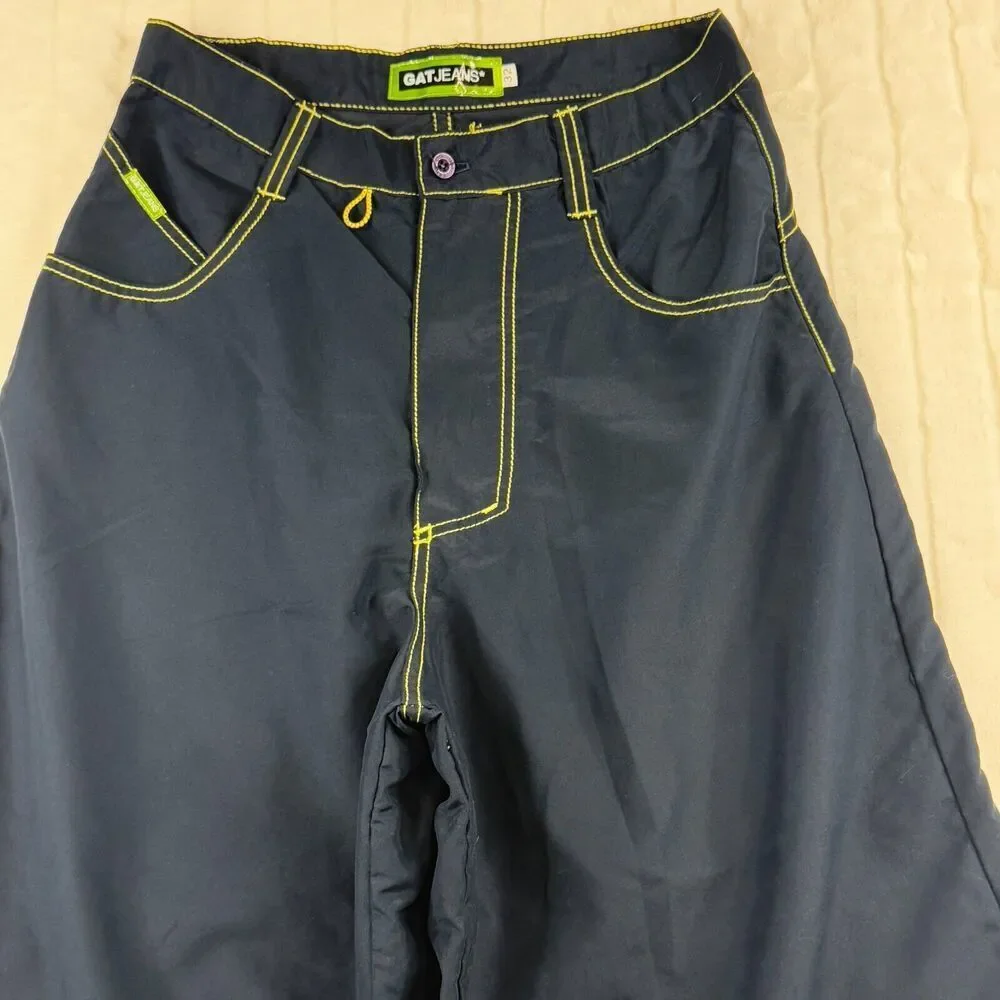 Vintage GAT Gypsies And Thieves Wide Leg Pants 28x25 Blue Wide Leg Y2K 90's Rave - Picture 2 of 15